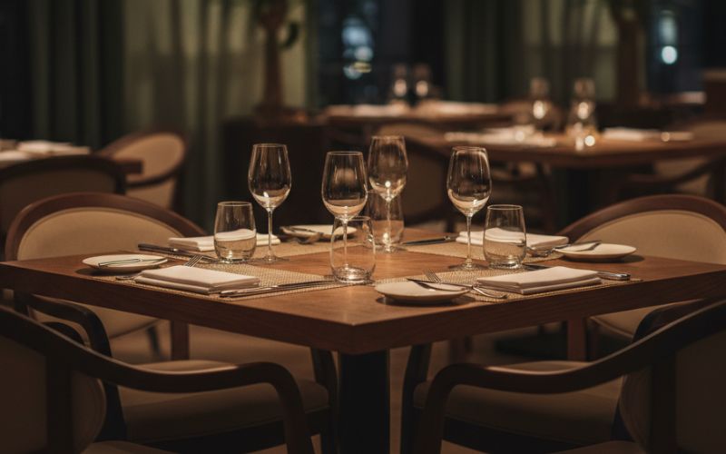 Otel Restoranı İçin İki Kişilik Masa Düzenlemesi